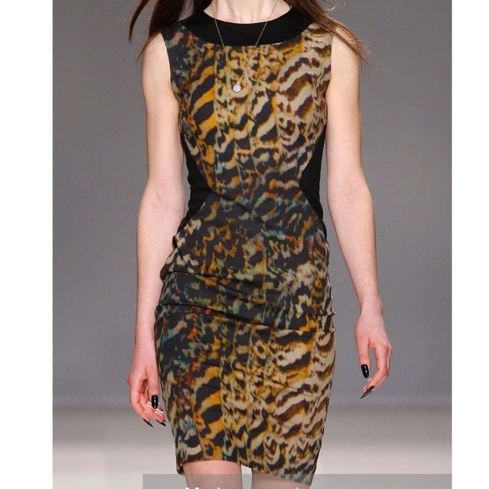 Lucian Matis 2013 runway body con animal print dress